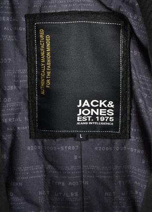 Jack jones чоловіче вовняне чорне пальто з горловиною розмір l m 48 506 фото