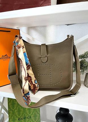 828528 кожаная сумка в стиле hermes evelyne