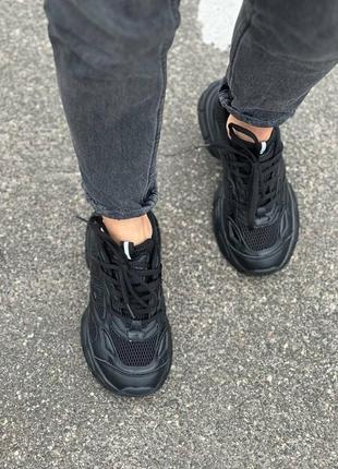 Кросівки чорні шкіряні на платформі5 фото