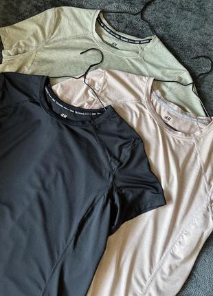 Спортивна футболка рожева, чорна, хакі h&m