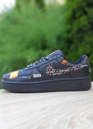 Низкие кроссовки nike air force 1 x off-white low just do it pack / найк аир форс / обувь демисезонная женская на весну, лето, осень черные10 фото