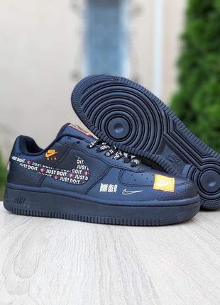 Низкие кроссовки nike air force 1 x off-white low just do it pack / найк аир форс / обувь демисезонная женская на весну, лето, осень черные7 фото