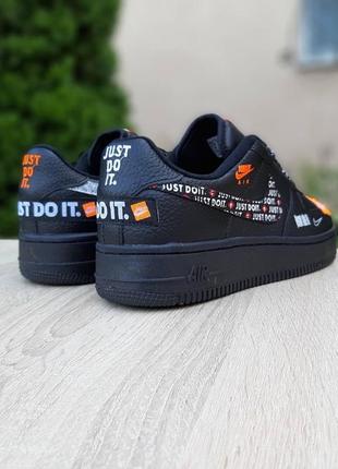 Низкие кроссовки nike air force 1 x off-white low just do it pack / найк аир форс / обувь демисезонная женская на весну, лето, осень черные8 фото