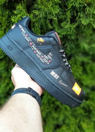 Низкие кроссовки nike air force 1 x off-white low just do it pack / найк аир форс / обувь демисезонная женская на весну, лето, осень черные5 фото