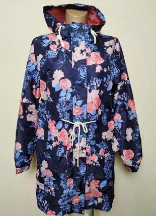 Куртка парка ветровка с капюшоном цветочный принт crane германия /6390/