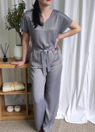 Сатиновая пижама, комплек для дома1 фото