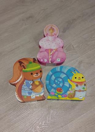 Пазл djeco 24 шт "фуршет в белочки", " огород гусеницы ", развивающая игрушка с 3 лет, 42×30 см