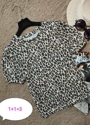 Красивый топ леопард с рукавами-фонариками/блузка/блуза
