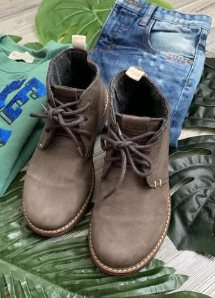 Кожаные ботинки в школу, обувь школьника, демисезонные осенние весенние ботинки туфли1 фото