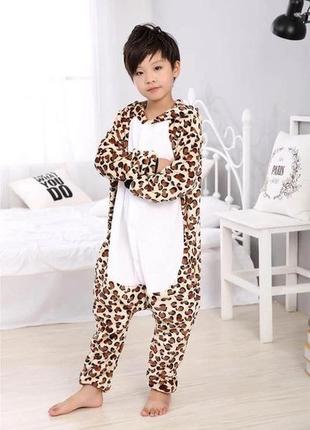 Кигуруми леопард теплая пижамка4 фото