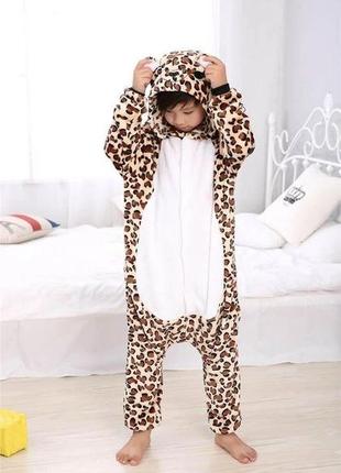 Кигуруми леопард теплая пижамка3 фото