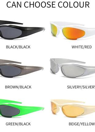 Спортивные очки цвет трендовые женские мужские солнцезащитные стильные  2023 велоспорта y2k5 фото