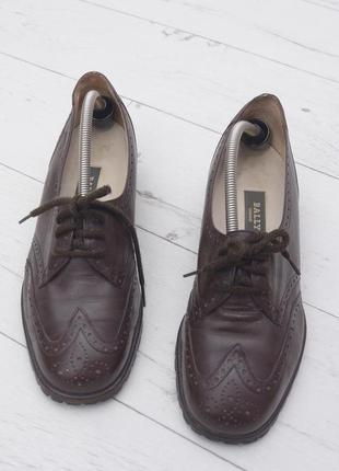 Bally vasano shoes leather brown корчиневі броги мокасини туфлі вінтажні3 фото