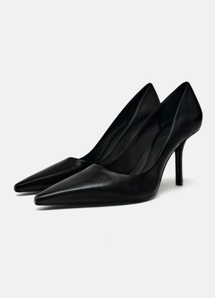 Кожаные лодочки zara 36,37,38