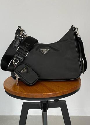 Prada big re-edition 2005 black сумка