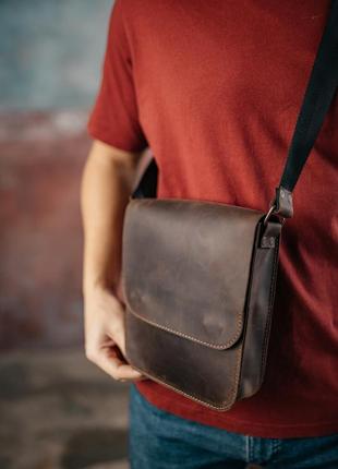 Сумка чоловіча шкіряна майамі чорного та коричневого кольору ( s 416)8 фото