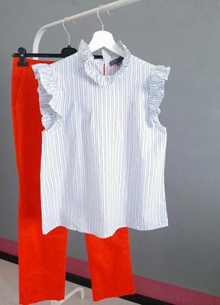 100%cotton_элегантная блуза в полоску_#15