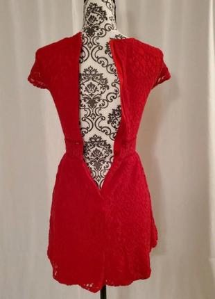 Красное платье из гипюра коттон h&m3 фото