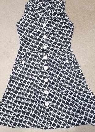 Фірмове натуральне чорно-біле плаття-халат, сукня літня міді atm