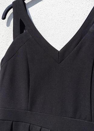 Чёрное платье с баской плотная ткань amisu6 фото