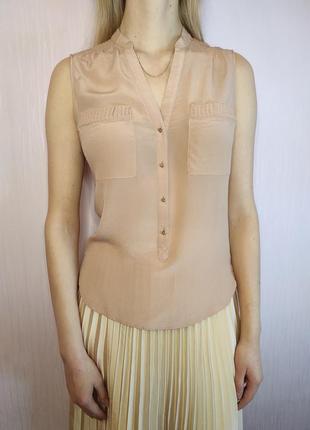 Massimo dutti шовкова блуза шовк шелковая блузка топ майка футболка