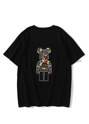 Чёрная футболка bape x kaws2 фото