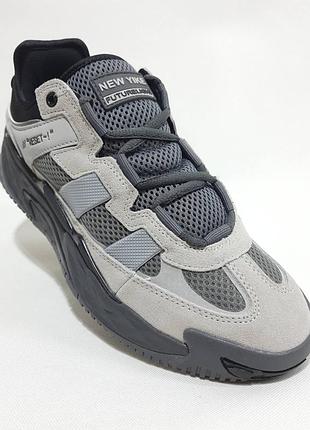 Мужские кроссовки из натуральной замши на піні з текстильної сіткою