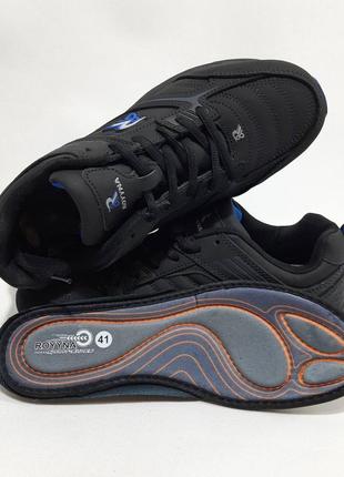 Розміри! 41,44,45,46 мужские кроссовки из натуральной кожи royyna черні качественные6 фото