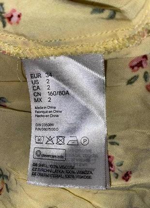 Короткое платьев цветочный принт h&m eur 34 uk64 фото