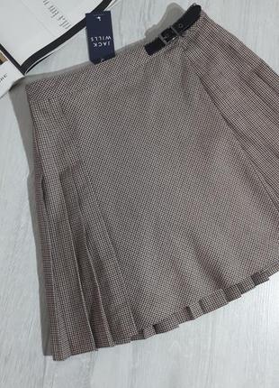 Спідниця плісе в гусячу лапку jack wills/спідниця плісе/принт гусяча лапка