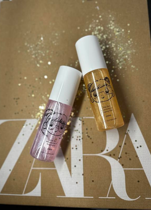Парфюмерированный спрей для тела с золотыми блестками для девочек zara little girl adventures