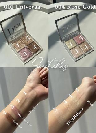 Палітра хайлайтерів і рум'ян dior backstage glow face palette 001 universal 10 г10 фото