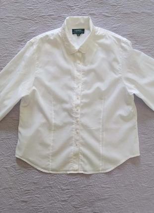 Рубашка, белая, коттон, кружево, от ralph lauren