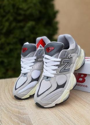 Женские кроссовки new balance 9060 grey 1950 беланс серого цвета