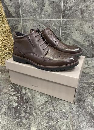 Зимові туфлі/ черевики paolo conte brown (шкіра, натуральне хутро)