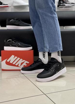 Кросівки nike air force vj (черные с белой подошвой)1 фото