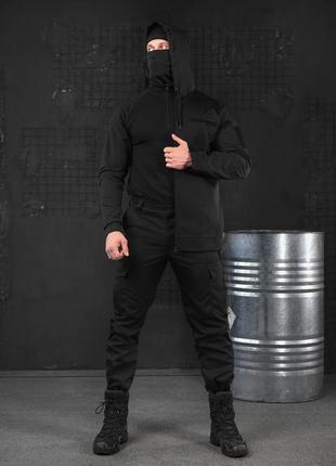 Тактичний костюм чорний poseidon black 3в1! кітель+штани+убакс! весна-літо хит!