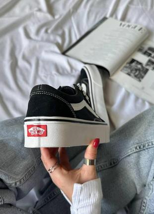 Кросівки стильные vans old skool black/white platform2 фото