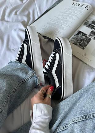 Кросівки стильные vans old skool black/white platform9 фото