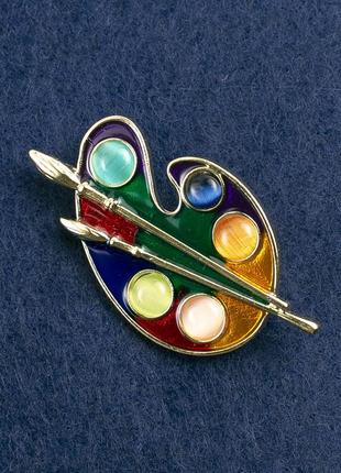 Брошь палитра эмаль