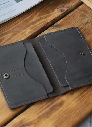 Кожаное портмоне сlark коричневое для документов из натуральной телячьей кожи с фиксацией на кнопке