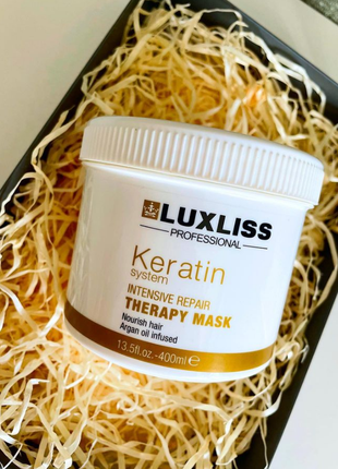 Маска - холодный ботокс luxliss keratin repair therapy маsk 400 мл1 фото