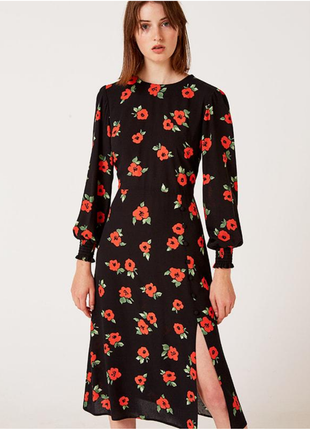 Стильное платье миди из натуральной вискозы в стиле zara h&amp;m