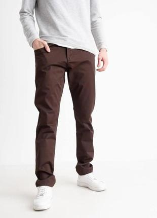 Стильные мужские брюки качественные демисезонные, коричневый цвет, 27-36