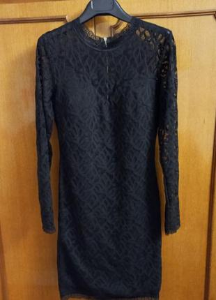 Черное кружевное ажурное платье cherry moda made in italy