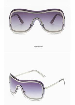 Серебро очки цвет трендовые женские мужские солнцезащитные стильные  y2k prada versace yvl4 фото