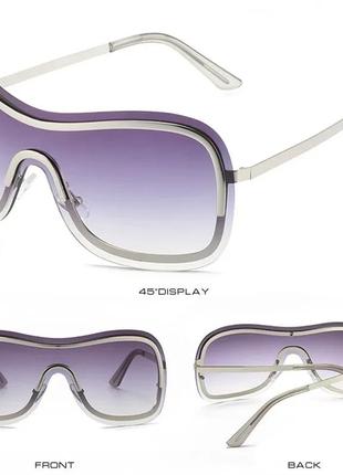 Серебро очки цвет трендовые женские мужские солнцезащитные стильные  y2k prada versace yvl3 фото