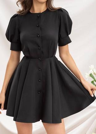Жіноча стильна якісна витончена вишукана трендова елегантна чорна сукня міні5 фото