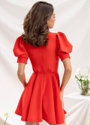 Жіноча стильна якісна витончена вишукана трендова елегантна червона сукня міні2 фото