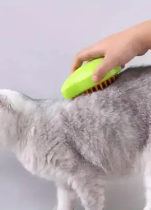 Парова щітка / гребінець масажер спрей 3 в 1 pet spray massage brush для вичісування собак і котів7 фото